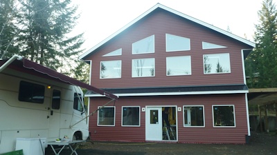 Custom large conventional home made by bavariancottages.com in Anglemont BC Canada on Shuswap lake
